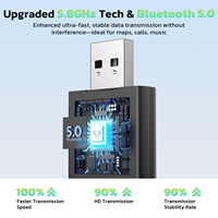 Kabelloser CarPlay-Adapter, Superschnelles Upgrade Mini 2-in-1 Carplay & Android Auto von Kabelgebunden zu Kabellos Adapter mit OTA-Unterstützung