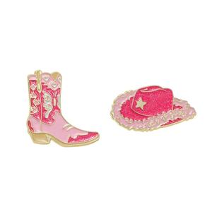 Broche en forme de bottes de dessin animé créatives 2026, accessoires vestimentaires haut de gamme, badge pour enfants haut de gamme, badge en émail rose pour chapeau - Product Image 5