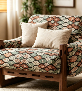 Modern Scandinavian Midcentury Reclining Armchair Velvet Upholstery Wood Legs Living Room <b>Chair</b> Leisure Seat Solid <b>Back</b> Design - Product Image 2