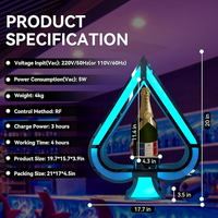 Présentoir Lumineux LED en Acier Inoxydable pour Bouteilles de Vin et Champagne – Idéal pour Bars et Boîtes de Nuit