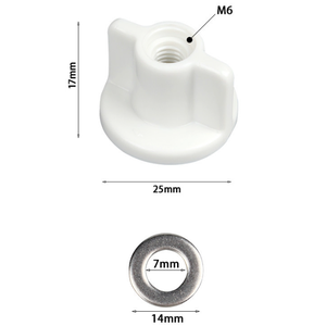 M6 Gewinde Toilettensitz-Montagemutter- und Unterlegscheiben-Set – PP-Kunststoffmuttern & Edelstahl-Unterlegscheiben für Top-Lock-Befestigung von Toilettenscharnieren - Product Image 4
