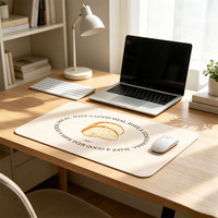 Napperon en PU rétro à motif de pain aquarelle avec texte, résistant à la chaleur et lavable, pour salle à manger, mariage, bureau, hôtel, salon de manucure