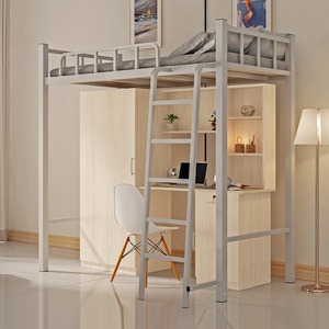 Leica Loft Bed With Desk And Storage 1.2M For Students Dormitory Bedroom Furniture Integrated <b>Bookcase</b> - Product Image 2