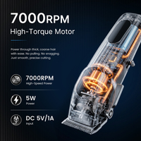 Tondeuse à cheveux sans fil PRITECH pour homme, tondeuse professionnelle pour barbier, 7000 tr/min, batterie 2000 mAh, machine à raser 5W