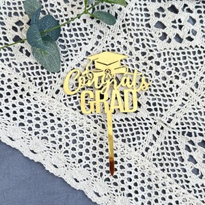 ท็อปเปอร์เค้กอะคริลิค รูปน้ำผึ้งและความหวาน สีทอง สำหรับตกแต่งเค้กในงานรับปริญญา ปี 2024 สไตล์ใหม่ - Product Image 2