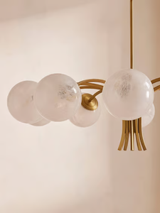 Lámparas de Araña Nórdicas de Cristal con Bolas LED Doradas de Lujo para Dormitorio, Cocina, Lámpara de Araña de Estilo Mágico para Comedor, Iluminación de Cafetería - Product Image 2