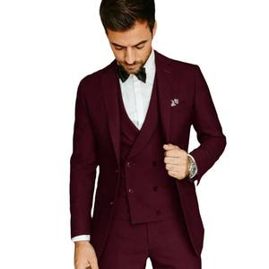 Nouveau Costume de Soirée Simple pour Marié et Témoin, Smoking Coupe Ajustée Décontractée, Ensemble Trois Pièces, Veste à Simple Boutonnage et Fermeture Éclair en Laine Peignée - Product Image 5