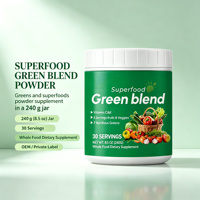 Superfood Groene Blend Poeder 240 g 30 Porties Volledig Natuurlijk Voedingssupplement Witte Pot OEM Fabriek