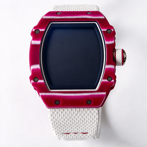Reloj Mecánico Unisex de Lujo Ultrafino 6702 de 7.8mm con Fibra de Carbono, Diseño Tonneau, Movimiento Esqueletizado, Cristal de Zafiro, Estilo Hip Hop, Correa de Goma - Product Image 6