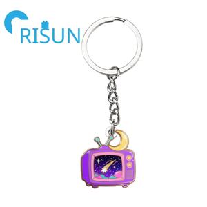 Gantungan kunci Enamel TV logam kustom pabrik gantungan kunci Aksesori gantungan kunci film Anime kartun kustom Aksesori gantungan kunci televisi lama Retro - Product Image 2