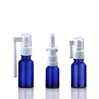 Botol air parfum mulut bulat, botol semprot hidung kaca biru harga pabrik Mini 5ml 10ml 15ml 20ml 30ml 1oz