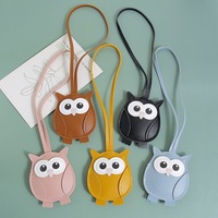 Mignon porte-clés pendentif hibou en similicuir, breloque décorative pour sac à dos, sac à main et pochette