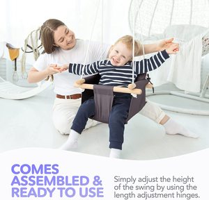 Balançoire en bois <span class=keywords><strong>pour</strong></span> bébé, siège <span class=keywords><strong>suspendu</strong></span> en <span class=keywords><strong>toile</strong></span> de coton - Product Image 3