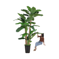Plante artificielle grande bananier de 12 pieds, faux bonsaï, plantes pour la maison et le bureau, décoration intérieure, boîte en carton, feuilles en plastique, palmier en plastique