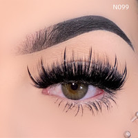 Vendeur de cils, étiquettes d'emballage privées personnalisées en gros, Spike, extensions de cils individuelles, cils à bande complète