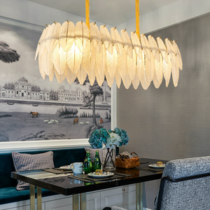 Occhiali lampadario in piuma <span class=keywords><strong>per</strong></span> soggiorno camera da letto Luxury Led E14 lampade a sospensione sala da pranzo Lustre Luminarias Lighting - Product Image 5