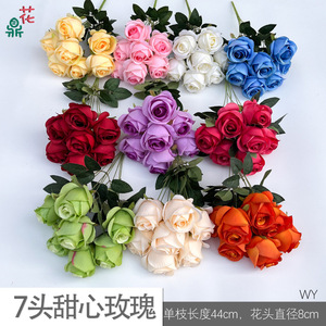 Roses artificielles en soie, décorations murales de mariage en forme de cœur, arrangements floraux faits à la main - Product Image 4