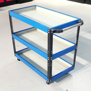 Economical 3-Tier <b>Rolling</b> Steel Cabinet 3 Shelves OBM Customizable for Garage Workshop Warehouse & Repair Shop - Product Image 1