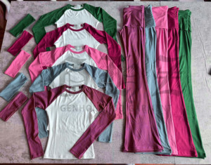 Y2k Quần Áo Phụ Nữ Tùy Chỉnh Cotton Skinny Raglan Dài Tay Áo T Áo Sơ Mi Và Gấp Trên Bùng Quần Xà Cạp Phụ Nữ 2 Mảnh Phòng Chờ Bộ - Product Image 3
