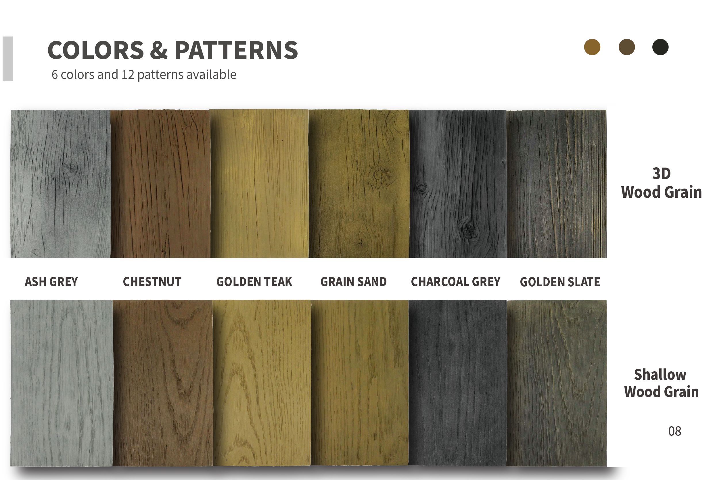 Beige/ Magnolia/ Teck/ Anthracite/ Teck/ Gris/ Café/ Neige