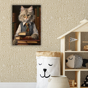 2025, venta al por mayor, arte de pared de salón, estampado de estaño a la moda, bibliotecario, gatos, trabajo, póster de Metal, placa elegante con sistema de imán colgante - Product Image 5