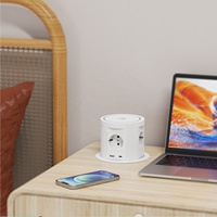 Prise de bureau escamotable 4EU avec chargeur sans fil 15W, multiprise intelligente USB Type-C pour bureau