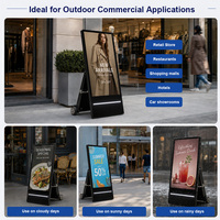Pantalla digital de 43 pulgadas para uso en exteriores, publicidad callejera, pantalla táctil LCD extraíble, clasificación IP65 para animación de tiendas minoristas