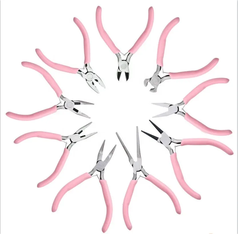 YTH Pink flat needle nose long nose cutting jewelry tools jewelry making pliers jewelry pliers diy pliers