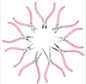 YTH Pink Flat Needle Nose Long Nose Cutting Jewelry Tools Jewelry Making Pliers Jewelry Pliers Diy Pliers