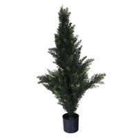 Árboles de Cedro Topiarios de 1.5 m de Altura, Juego de 2, Arbustos de Pino Artificiales de Plástico para Exteriores, Plantas Realistas para Decoración de Porche, Árboles Artificiales para Bodas