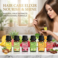 Huile capillaire parfumée à la pomme verte en flacon compte-gouttes de 10 ml, marque privée, OEM, ODM, personnalisable