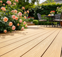 Planche de terrasse WPC sur mesure, résistante aux intempéries, antidérapante, composite bois-plastique, revêtement de sol extérieur pour la vente en gros