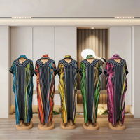 Nouvelle Robe Décontractée Ample et Respirante en Polyester pour Femme, Style Ethnique Africain, Imprimée, Anti-Plis, avec Dentelle, Idéale pour l'Été et les Fêtes, Collection 2026
