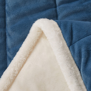 Manta <span class=keywords><strong>de</strong></span> Lana <span class=keywords><strong>de</strong></span> Cordero <span class=keywords><strong>de</strong></span> Doble Cara, Cálida, Suave y Acogedora, Reversible, para Invierno, Tamaño King, Venta al Por Mayor - Product Image 3