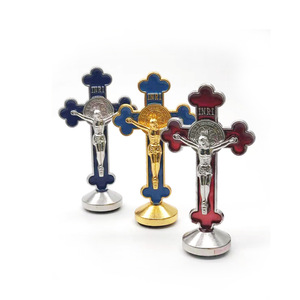 Decoración de Capilla, Crucifijo Católico Religioso, Cruz Católica con Colores en Forma de Gota de Aceite, Icono Religioso de Jesús, Estatuas Metálicas - Product Image 4