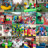 Jeu interactif gonflable de défi de course de pneu de défi de merveille enfants parcours d'obstacles gonflable pour le jeu interactif de team building