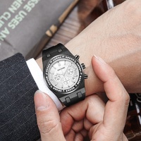 Montre personnalisée pour hommes Montre de luxe pour hommes Montre-bracelet chronographe à bracelet en silicone Montre à quartz étanche avec calendrier pour hommes Montre pour hommes