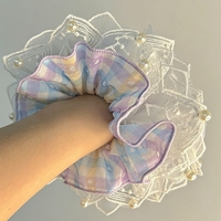 YAOYU Élastique à cheveux volumineux style coréen, couleurs macaron, pour filles, avec motif cœur et style français délicat, en caoutchouc