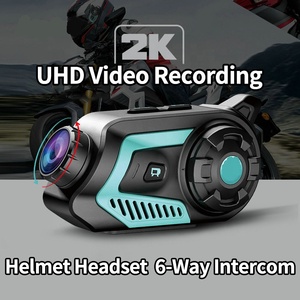 B800 Motorhelm Headset Camera 2K Video 6-weg Intercom FM Radio HiFi Noise Cancelling WIFI Waterdicht voor alle helmen - Product Image 1