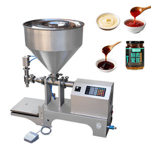Máquina de llenado semiautomática con pistón neumático y sistema de pesaje para salsa, miel, crema, aceite, kétchup, mayonesa y detergente - Product Image 1