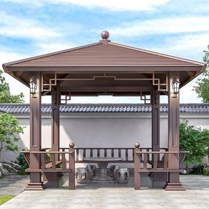 Outdoor pergola courtyard villa garden outdoor ironwork shade <b>canopy</b> open-air terrace <b>roof</b> aluminum pavilion - Product Image 3