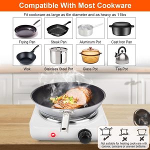 Fogão Elétrico Portátil de Placa Única 220V 1000W com Controle de Temperatura, Aquecimento por Resistência, Pequeno Eletrodoméstico de Cozinha Embutido - Product Image 4