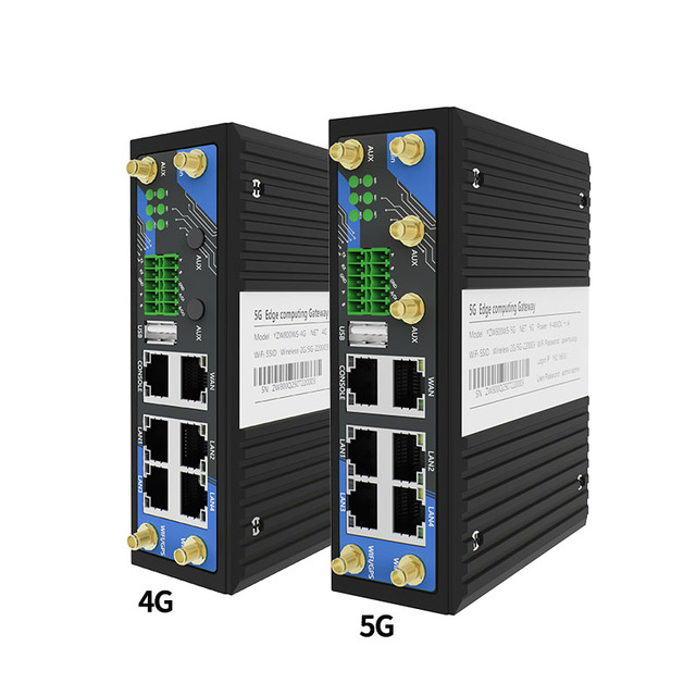 YZW4G/5G Node-Red Edge Gateway Router 5G SIM Card RS485*3 RS232*1 Ethernet Ports MQTT Protocol 3 External Antennas for IoT