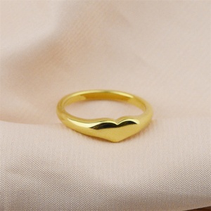 Anillo de Joyería Fina de Moda, Anillo de Corazón en Blanco de Acero Inoxidable para Chicas - Product Image 4
