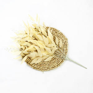 Feuilles de saule artificielles à cinq branches, écologiques, pour Noël, Pâques, mariages, fêtes, décoration intérieure, accessoires de photographie, en soie, vente en gros - Product Image 6