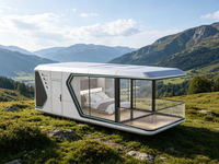Capsule spatiale de glamping hors réseau, équipée d'un système d'énergie solaire et d'un contrôle intelligent de la maison