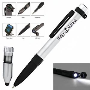 7-in-1 Multi Tool <b>Pen</b> With LED Light Compass Stylus Phone Stand Custom Logo Printed Novelty <b>Pen</b> for Corporate Anniversary Gift - Product Image 1