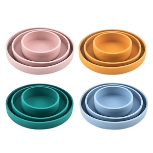Assiette Ronde Classique en Silicone pour Enfants avec Logo Personnalisé OEM, Sans BPA, Qualité Alimentaire, Motif Uni, Durable et Non Toxique pour Usage Domestique - Product Image 1
