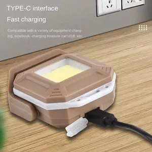 Lampu senter portabel Mini tipe-c LED, lampu kerja senter saku kecil dapat diisi ulang, gantungan kunci berkemah
