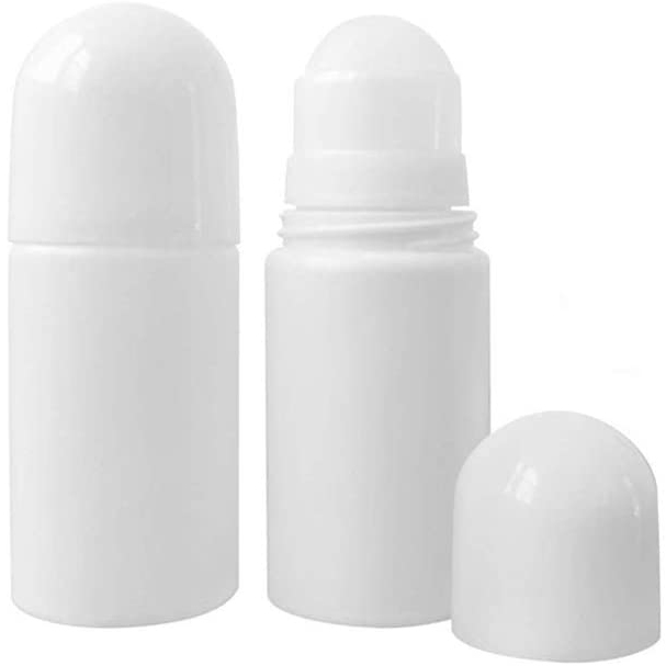 1.7oz /50mL Refillable White Plastic Anti-perspirant Roll on Bottles for DIY Deodorants, Essential Oils, and Fragrances